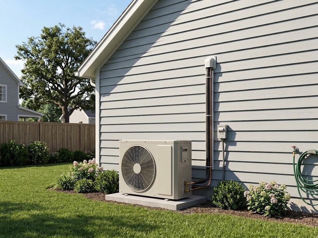 MG outdoor unit installed beside a house